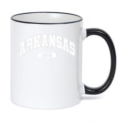 Arkansas Collegiate Style 1836 11oz Black Color Changing Mug