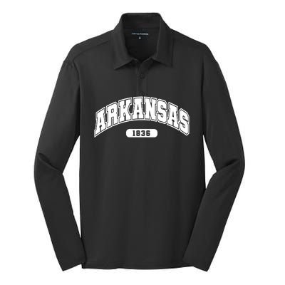 Arkansas Collegiate Style 1836 Silk Touch Performance Long Sleeve Polo