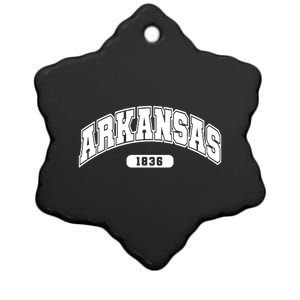 Arkansas Collegiate Style 1836 Ceramic Star Ornament