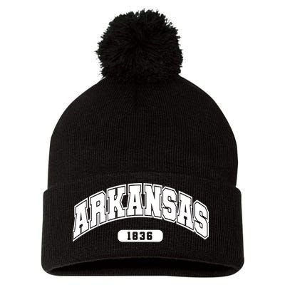 Arkansas Collegiate Style 1836 Pom Pom 12in Knit Beanie