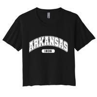 Arkansas Collegiate Style 1836 Women's Crop Top Tee