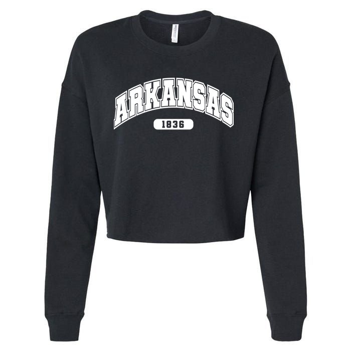 Arkansas Collegiate Style 1836 Cropped Pullover Crew