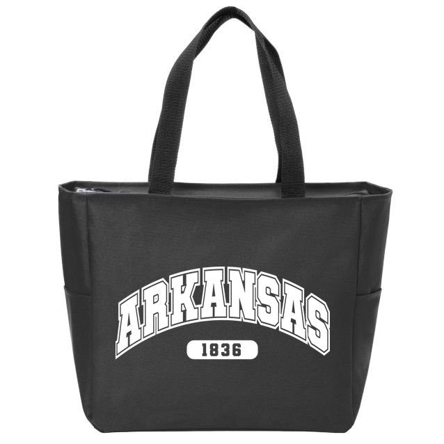 Arkansas Collegiate Style 1836 Zip Tote Bag
