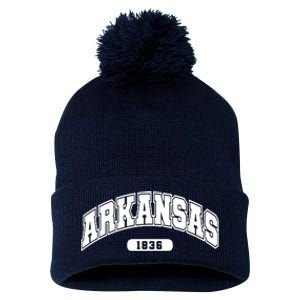 Arkansas Collegiate Style 1836 Pom Pom 12in Knit Beanie