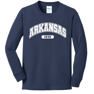 Arkansas Collegiate Style 1836 Kids Long Sleeve Shirt