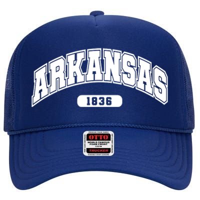 Arkansas Collegiate Style 1836 High Crown Mesh Back Trucker Hat