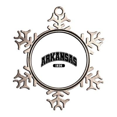 Arkansas Collegiate Style 1836 Metallic Star Ornament