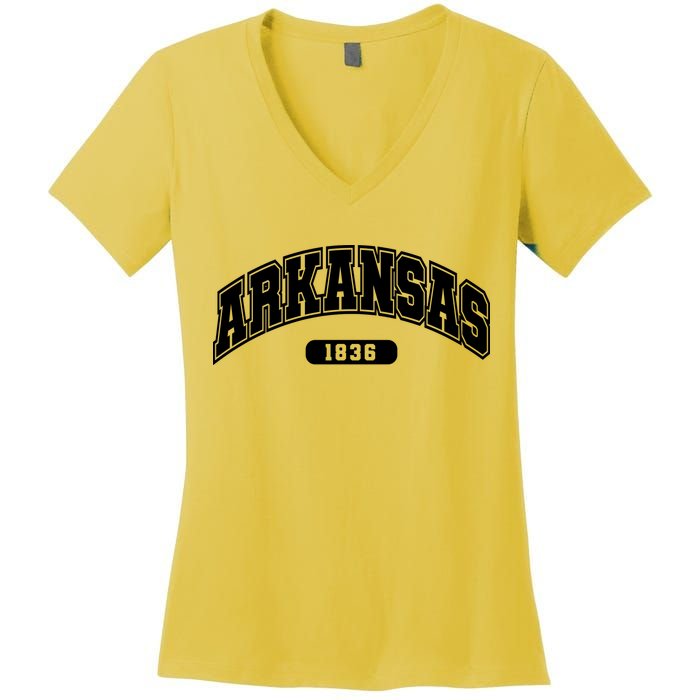 Arkansas Collegiate Style 1836 Women's V-Neck T-Shirt