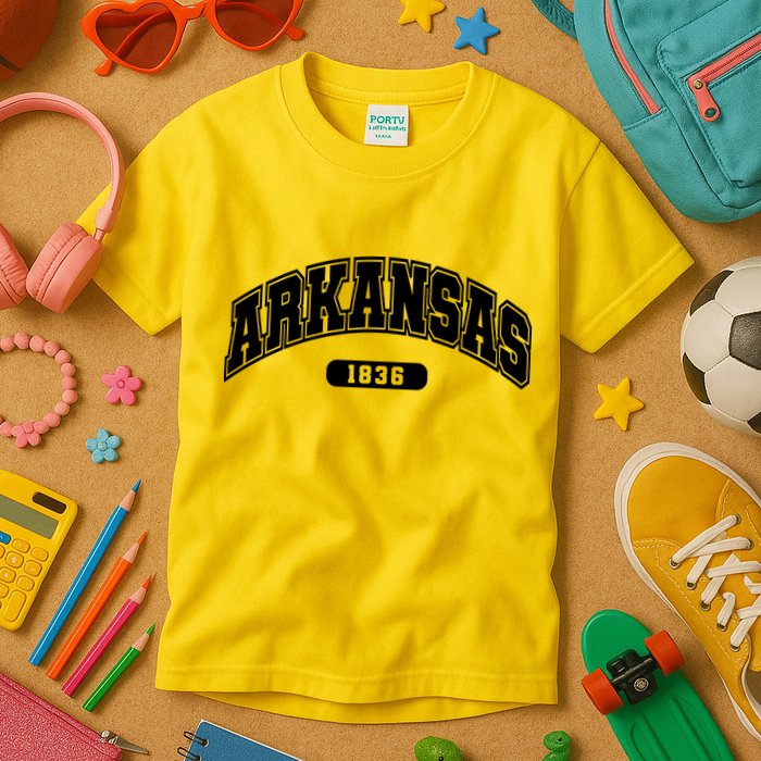 Arkansas Collegiate Style 1836 Kids T-Shirt