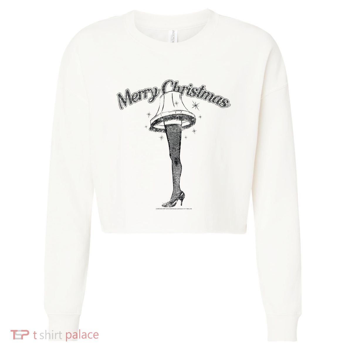 A Christmas Story Leg Lamp Merry Christmas Cropped Pullover Crew