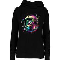 Astronaut Cat Space Cat Galaxy Kitten Womens Funnel Neck Pullover Hood