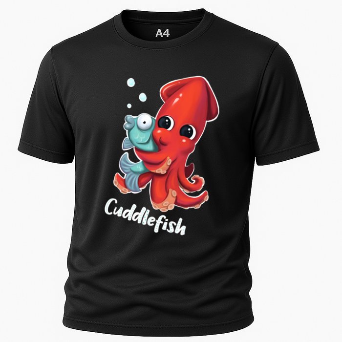 Adorable Cuddlefish Sea Life Illustration Cuttlefish Squid Cooling Performance Crew T-Shirt