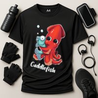 Adorable Cuddlefish Sea Life Illustration Cuttlefish Squid Cooling Performance Crew T-Shirt