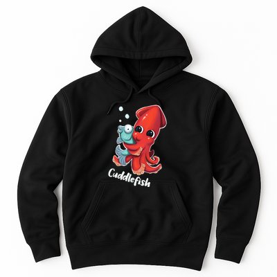 Adorable Cuddlefish Sea Life Illustration Cuttlefish Squid Hoodie