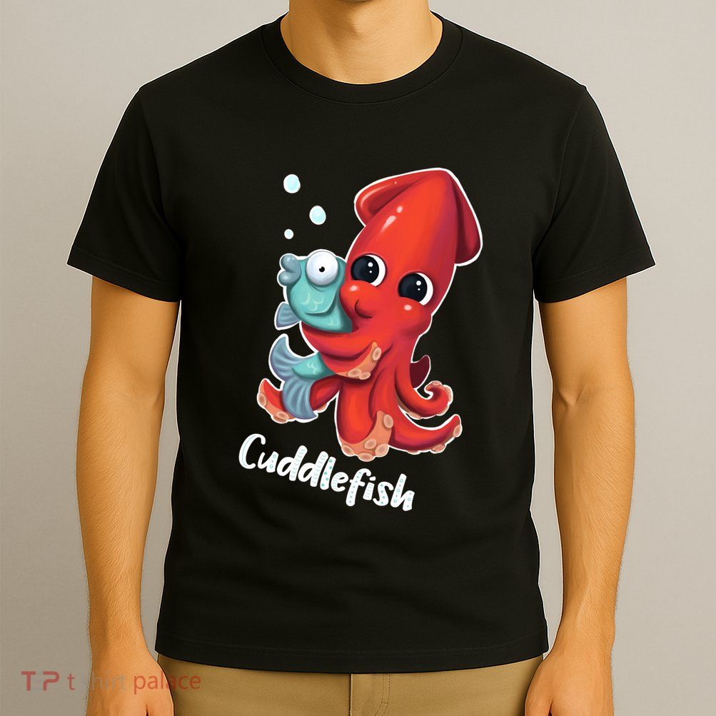 Adorable Cuddlefish Sea Life Illustration Cuttlefish Squid T-Shirt