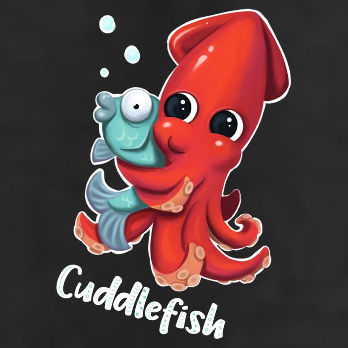 Adorable Cuddlefish Sea Life Illustration Cuttlefish Squid Adult Drive Performance Visor