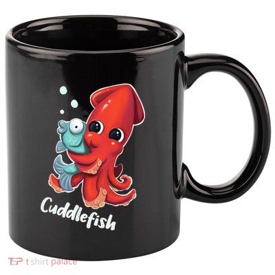Adorable Cuddlefish Sea Life Illustration Cuttlefish Squid 11oz C Handle Ceramic Mug