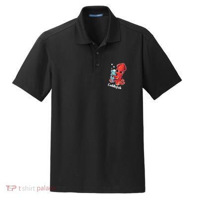 Adorable Cuddlefish Sea Life Illustration Cuttlefish Squid Dry Zone Grid Polo