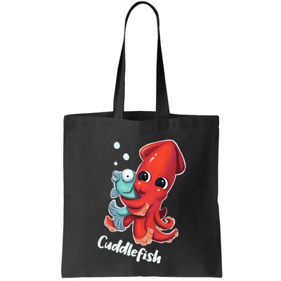 Adorable Cuddlefish Sea Life Illustration Cuttlefish Squid Bag