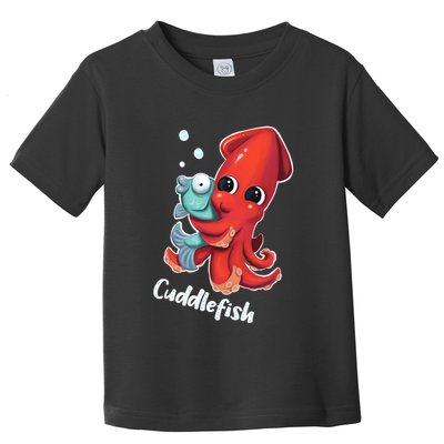 Adorable Cuddlefish Sea Life Illustration Cuttlefish Squid Toddler T-Shirt