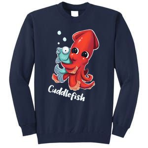 Adorable Cuddlefish Sea Life Illustration Cuttlefish Squid Tall Sweatshirt