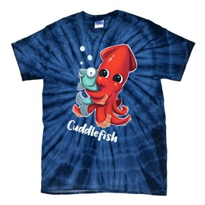 Adorable Cuddlefish Sea Life Illustration Cuttlefish Squid Tie-Dye T-Shirt