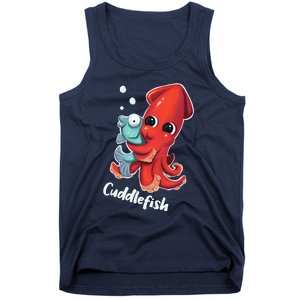 Adorable Cuddlefish Sea Life Illustration Cuttlefish Squid Tank Top