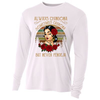 Always Chingona Sometimes Cabrona But Never Pendeja Cooling Performance Long Sleeve Crew