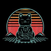 Anime Cat Sushi Retro Japanese Aesthetic Kawaii Impact Tech Backpack