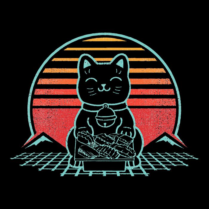 Anime Cat Sushi Retro Japanese Aesthetic Kawaii Impact Tech Backpack