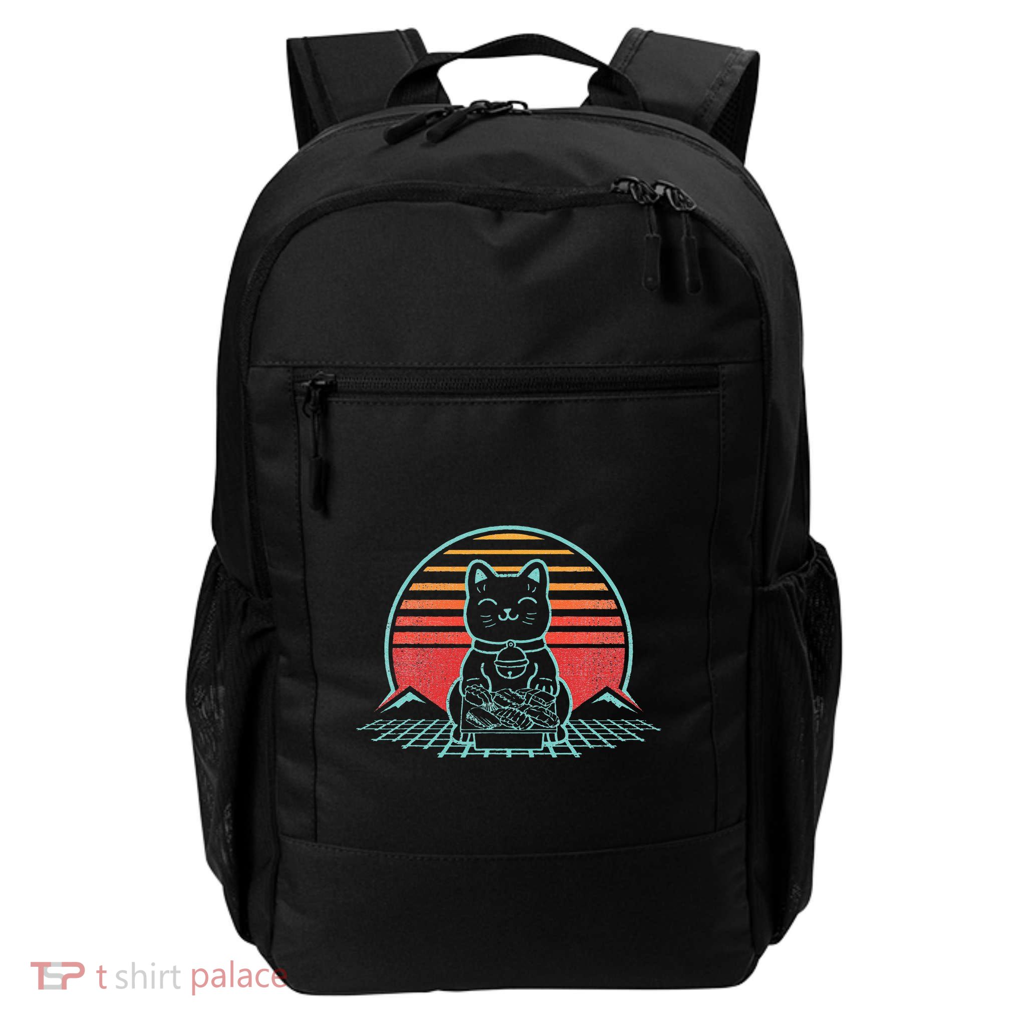 Anime Cat Sushi Retro Japanese Aesthetic Kawaii Backpack