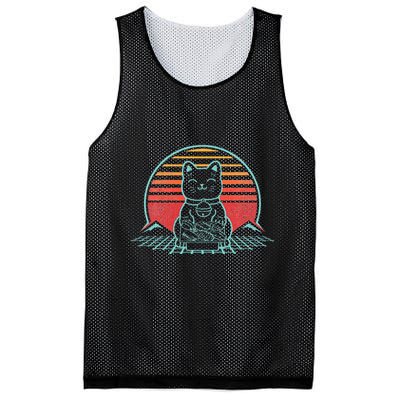 Anime Cat Sushi Retro Japanese Aesthetic Kawaii Mesh Reversible Basketball Jersey Tank