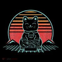 Anime Cat Sushi Retro Japanese Aesthetic Kawaii Women's V-Neck T-Shirt