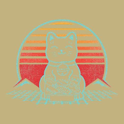 Anime Cat Sushi Retro Japanese Aesthetic Kawaii T-Shirt