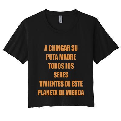 A Chingar Su Puta Madre Todos Los Seres Vivientes De Este Planeta De Mierda Hood Crop Top