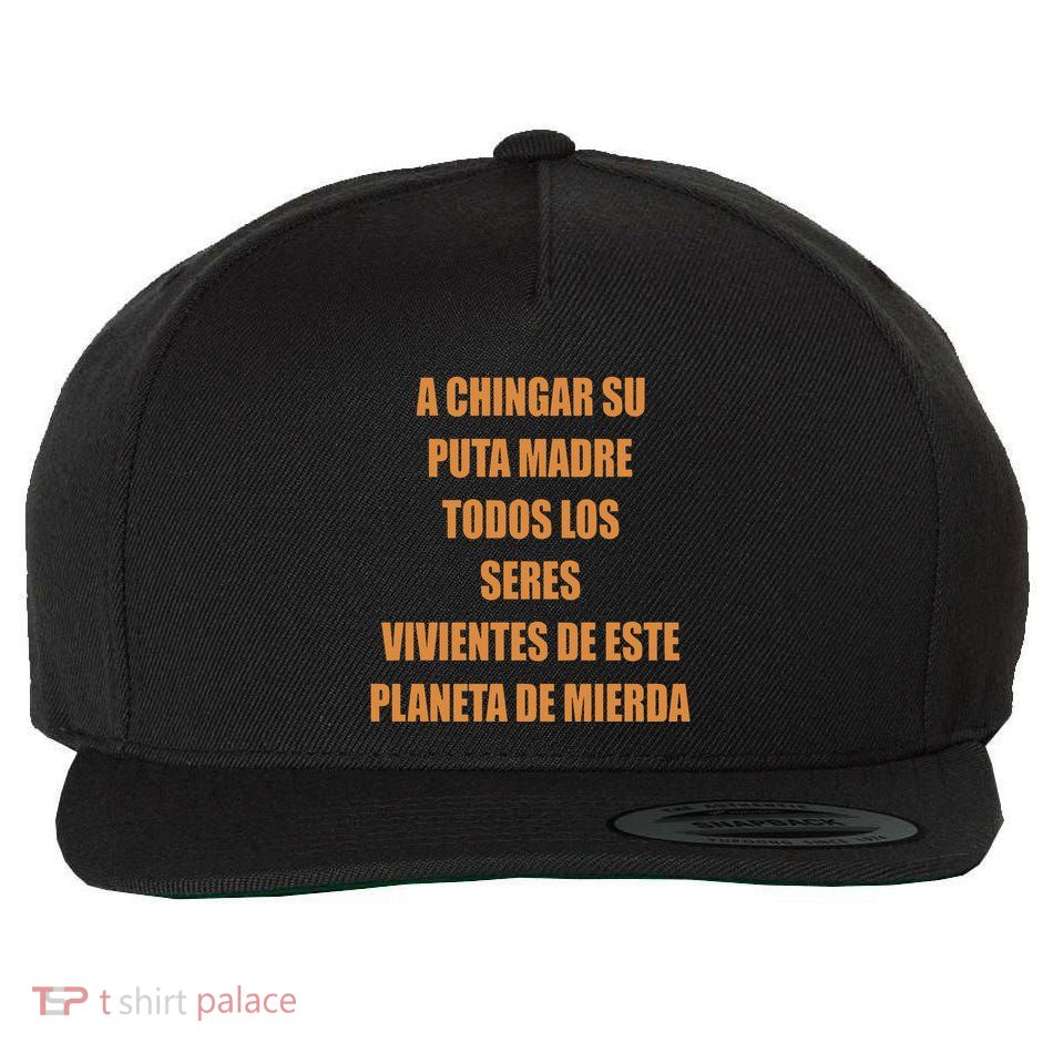 A Chingar Su Puta Madre Todos Los Seres Vivientes De Este Planeta De Mierda Hood Wool Snapback Cap
