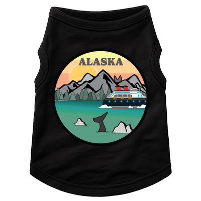 Alaska Cruise Ship With Mountains And Sunset Retro Gift Doggie Tank