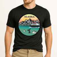 Alaska Cruise Ship With Mountains And Sunset Retro Gift Cooling Performance Crew T-Shirt