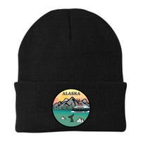 Alaska Cruise Ship With Mountains And Sunset Retro Gift Beanie