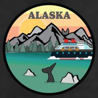 Alaska Cruise Ship With Mountains And Sunset Retro Gift Beanie