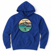 Alaska Cruise Ship With Mountains And Sunset Retro Gift Hoodie