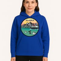 Alaska Cruise Ship With Mountains And Sunset Retro Gift Hoodie