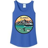 Alaska Cruise Ship With Mountains And Sunset Retro Gift Ladies Essential Tank