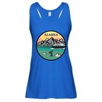 Alaska Cruise Ship With Mountains And Sunset Retro Gift Ladies Essential Flowy Tank