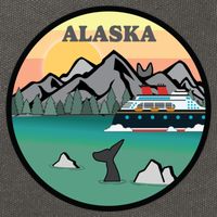 Alaska Cruise Ship With Mountains And Sunset Retro Gift Cotton Canvas Backpack