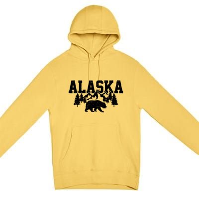 Alaska Cold Snow Mountains Cool Gift Premium Pullover Hoodie