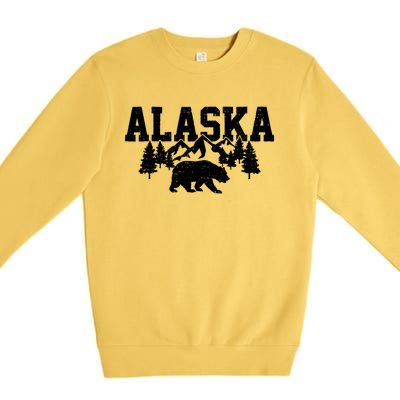 Alaska Cold Snow Mountains Cool Gift Premium Crewneck Sweatshirt