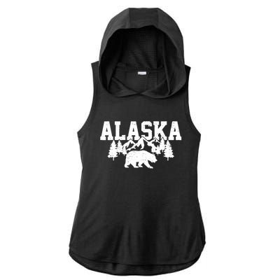 Alaska Cold Snow Mountains Cool Gift Ladies PosiCharge Tri-Blend Wicking Draft Hoodie Tank