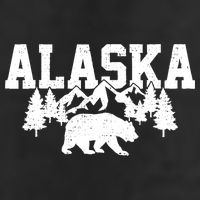 Alaska Cold Snow Mountains Cool Gift 7 Panel Mesh Trucker Snapback Hat