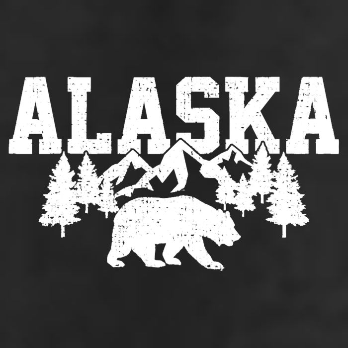 Alaska Cold Snow Mountains Cool Gift 7 Panel Mesh Trucker Snapback Hat